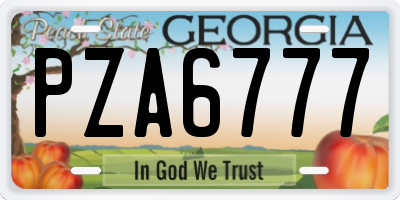 GA license plate PZA6777