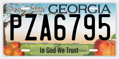 GA license plate PZA6795