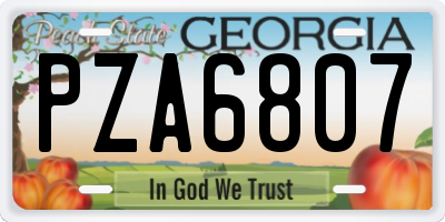 GA license plate PZA6807