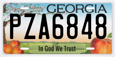 GA license plate PZA6848