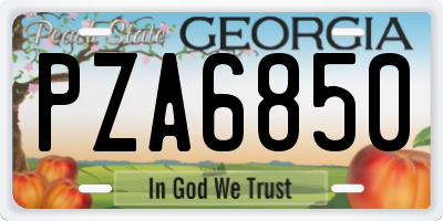 GA license plate PZA6850