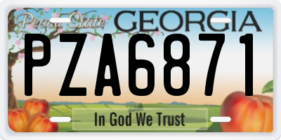 GA license plate PZA6871