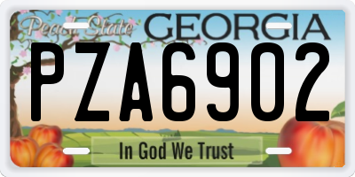GA license plate PZA6902