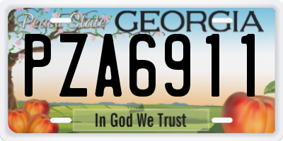 GA license plate PZA6911