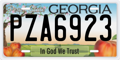 GA license plate PZA6923