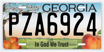 GA license plate PZA6924