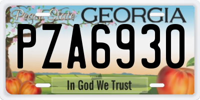 GA license plate PZA6930