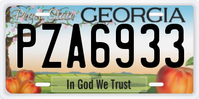 GA license plate PZA6933