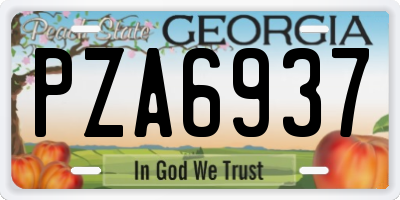 GA license plate PZA6937
