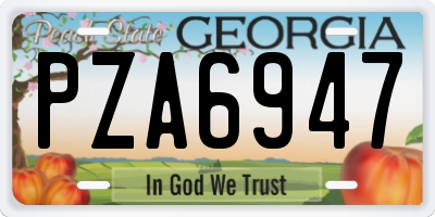 GA license plate PZA6947
