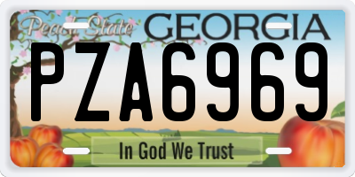 GA license plate PZA6969