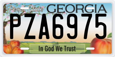 GA license plate PZA6975