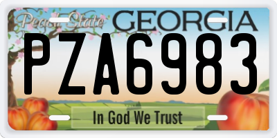 GA license plate PZA6983