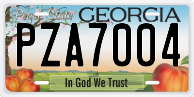 GA license plate PZA7004