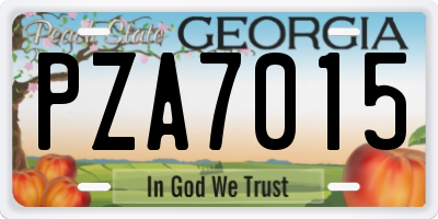 GA license plate PZA7015