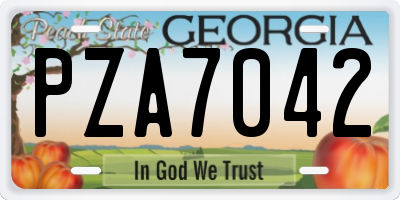 GA license plate PZA7042