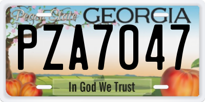 GA license plate PZA7047
