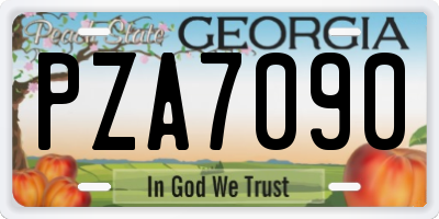 GA license plate PZA7090