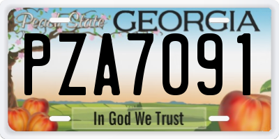 GA license plate PZA7091