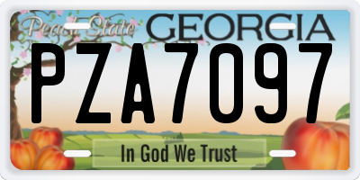 GA license plate PZA7097