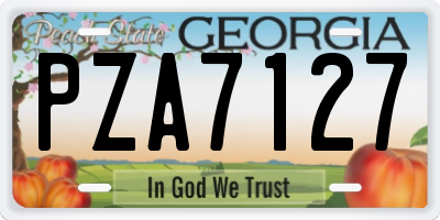 GA license plate PZA7127