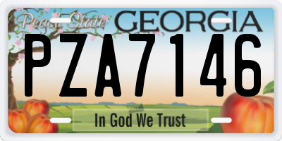 GA license plate PZA7146