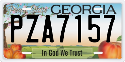 GA license plate PZA7157