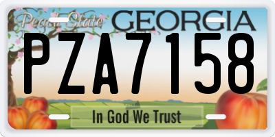 GA license plate PZA7158