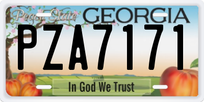 GA license plate PZA7171