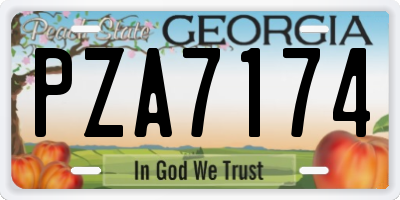 GA license plate PZA7174