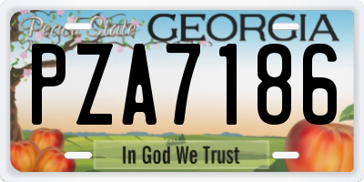 GA license plate PZA7186