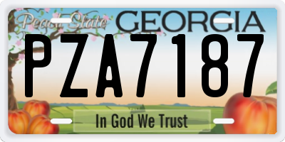GA license plate PZA7187