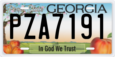 GA license plate PZA7191