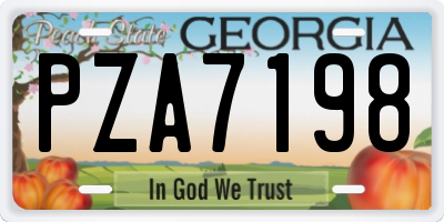 GA license plate PZA7198