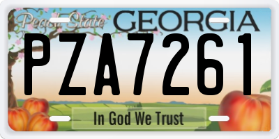 GA license plate PZA7261