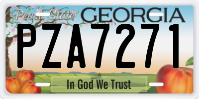 GA license plate PZA7271