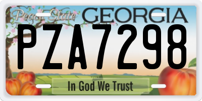 GA license plate PZA7298