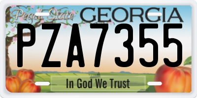 GA license plate PZA7355