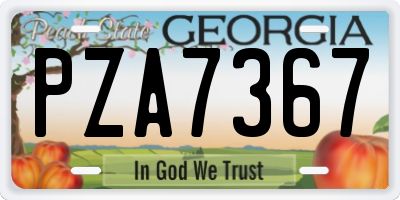 GA license plate PZA7367