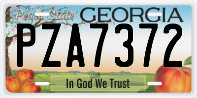 GA license plate PZA7372
