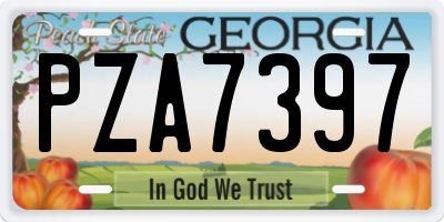GA license plate PZA7397