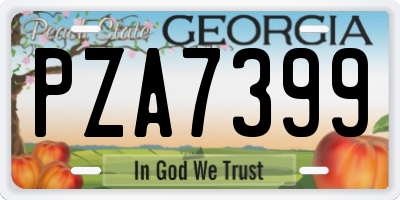 GA license plate PZA7399