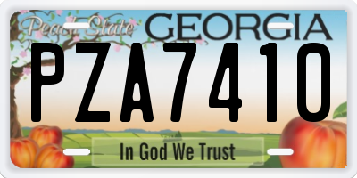 GA license plate PZA7410
