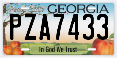 GA license plate PZA7433