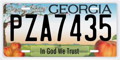GA license plate PZA7435