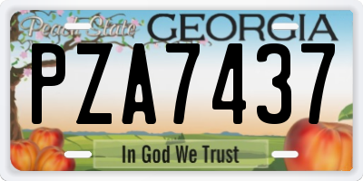 GA license plate PZA7437