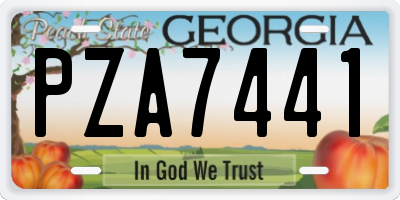 GA license plate PZA7441