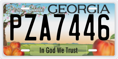 GA license plate PZA7446