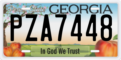 GA license plate PZA7448