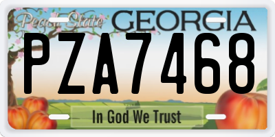 GA license plate PZA7468